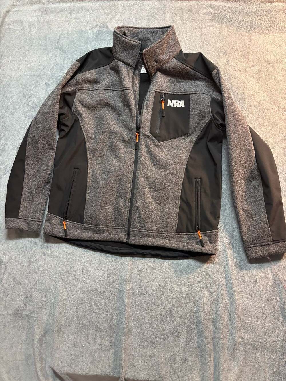 NRA Grey Melange Soft Shell Tactical Jacket